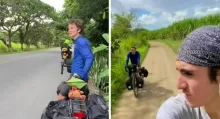 Se trata de Liam Garner, un deportista que recorre el mundo en cicla y contó que abuelitas colombianas lo robaron en su paso por el país.