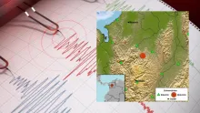 Servicio Geológico Colombiano registra sismo en Antioquia esta noche.