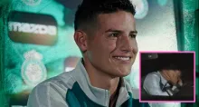 James quedó grabado cuando besó a su nueva novia luego de partido con el León de México y confirmó la relación.