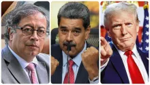 Gustavo Petro, Nicolás Maduro y Donald Trump.
