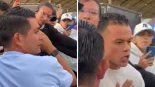 Leonardo Castro tuvo encontrón con hinchas de Millonarios y Mackalister Silva lo calmó.