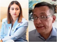 Laura Sarabia y el coronel en retiro Miguel Tunjano, experto en cultivos ilícitos.