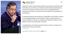 Petro sobre colombianas en barco bombardeado.