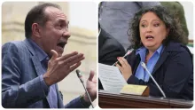El ministro Antonio Sanguino y la senadora Angélica Lozano.