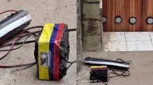 Artefacto explosivo abandonado por las disidencias de las Farc.