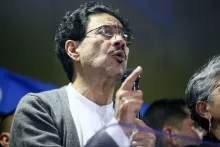 Iván Cepeda habló desde la sede del Polo Democrático en Bogotá.